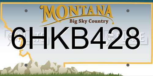 6HKB428 Montana License Plate
