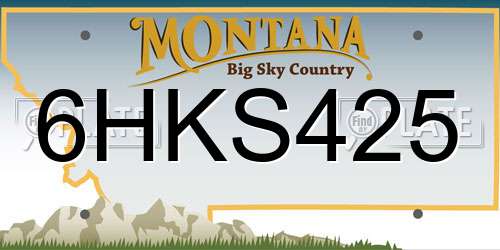 6HKS425 Montana License Plate