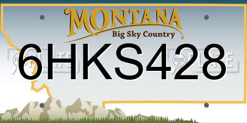 6HKS428 Montana License Plate