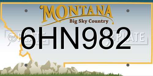 6HN982 Montana License Plate