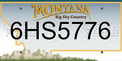 6HS5776 Montana License Plate