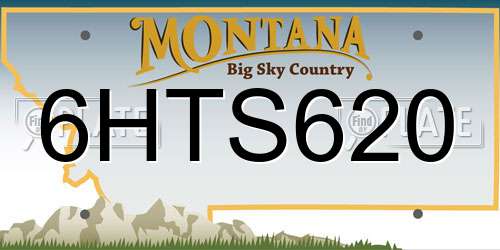 6HTS620 Montana License Plate