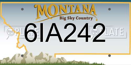 6IA242 Montana License Plate