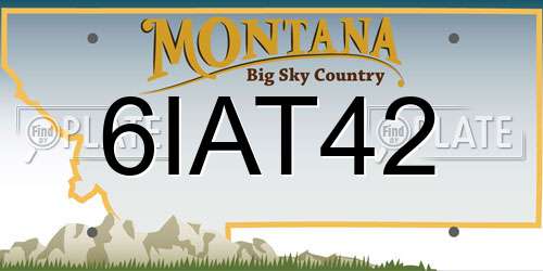 6IAT42 Montana License Plate