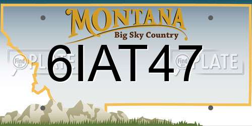 6IAT47 Montana License Plate