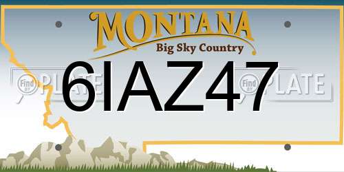 6IAZ47 Montana License Plate