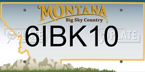 6IBK10 Montana License Plate