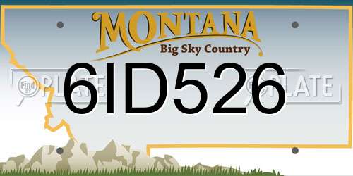 6ID526 Montana License Plate