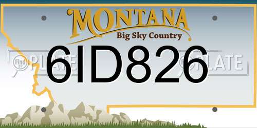6ID826 Montana License Plate