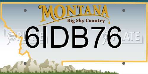 6IDB76 Montana License Plate