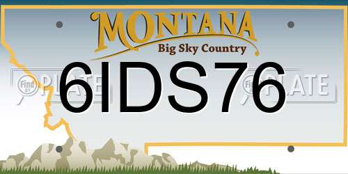 6IDS76 Montana License Plate