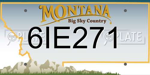 6IE271 Montana License Plate