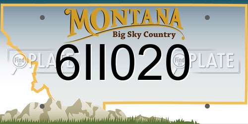 6II020 Montana License Plate