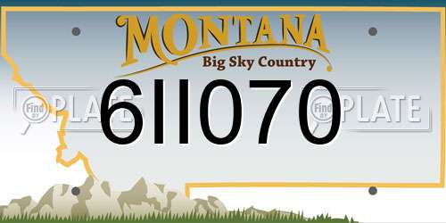 6II070 Montana License Plate