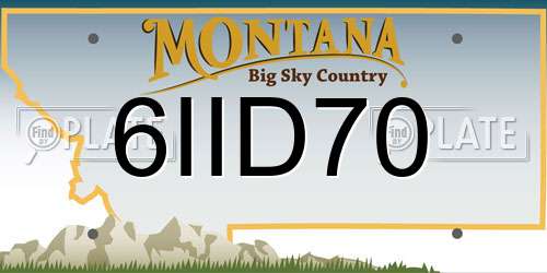 6IID70 Montana License Plate