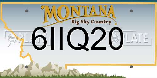 6IIQ20 Montana License Plate