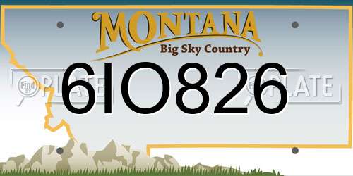 6IO826 Montana License Plate