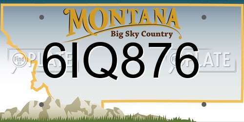 6IQ876 Montana License Plate