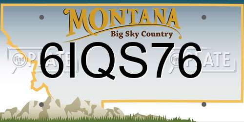 6IQS76 Montana License Plate