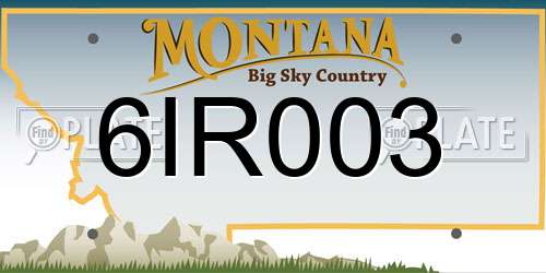 6IR003 Montana License Plate