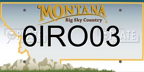 6IRO03 Montana License Plate