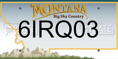 6IRQ03 Montana License Plate