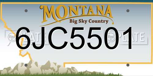 6JC5501 Montana License Plate