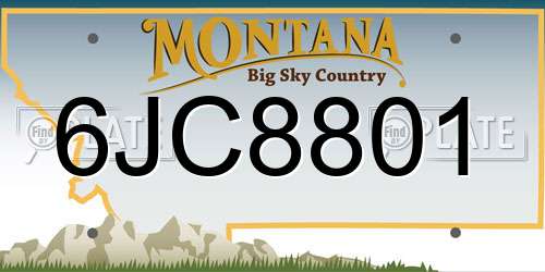 6JC8801 Montana License Plate