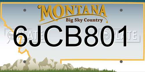 6JCB801 Montana License Plate
