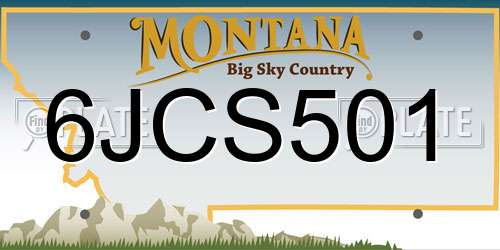 6JCS501 Montana License Plate