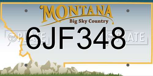 6JF348 Montana License Plate