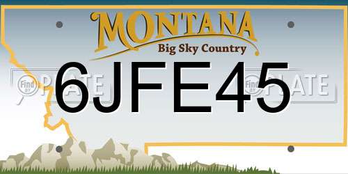 6JFE45 Montana License Plate