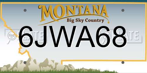 6JWA68 Montana License Plate
