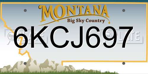 6KCJ697 Montana License Plate