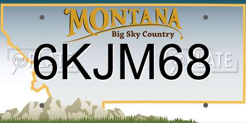 6KJM68 Montana License Plate