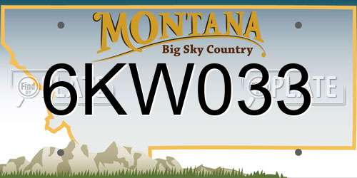 6KW033 Montana License Plate