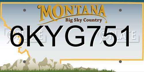6KYG751 Montana License Plate