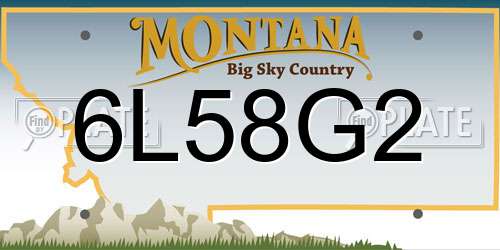 6L58G2 Montana License Plate