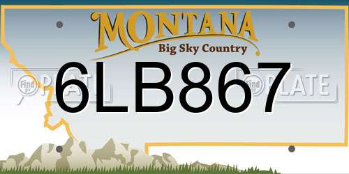 6LB867 Montana License Plate