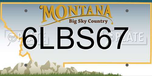 6LBS67 Montana License Plate