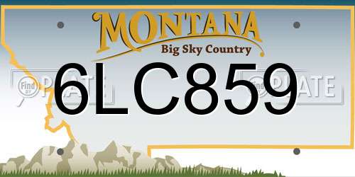 6LC859 Montana License Plate