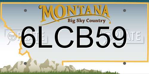 6LCB59 Montana License Plate