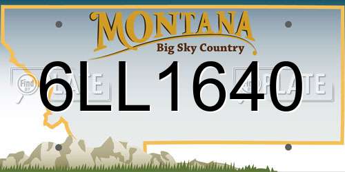 6LL1640 Montana License Plate