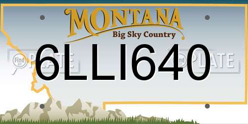 6LLI640 Montana License Plate