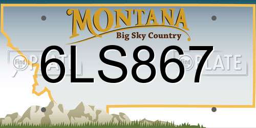 6LS867 Montana License Plate