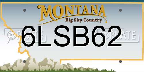 6LSB62 Montana License Plate