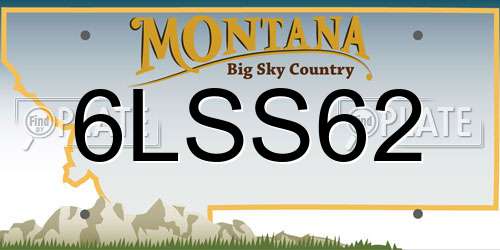 6LSS62 Montana License Plate