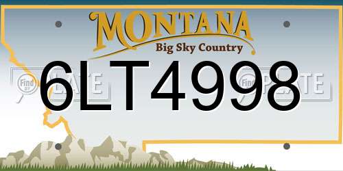 6LT4998 Montana License Plate