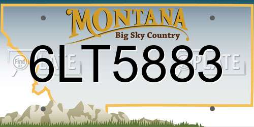 6LT5883 Montana License Plate