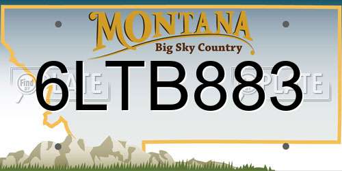 6LTB883 Montana License Plate